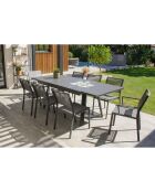 Gartenset Stockholm-TB225-ALU Tisch + 6 Stühle +2 Sessel Stockholm Anthrazitgrau
