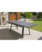 Gartenset Stockholm-TB225-ALU Tisch + 6 Stühle +2 Sessel Stockholm Anthrazitgrau