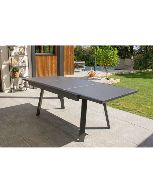 Gartenset Stockholm-TB225-ALU Tisch + 6 Stühle +2 Sessel Stockholm Anthrazitgrau