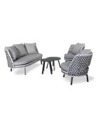 Salon de jardin Agadir 4 personnes avec coussins gris