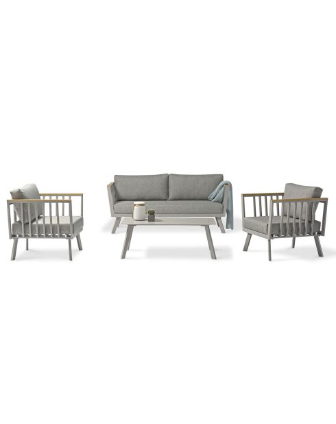 Salon de jardin Napoli 5 pièces gris