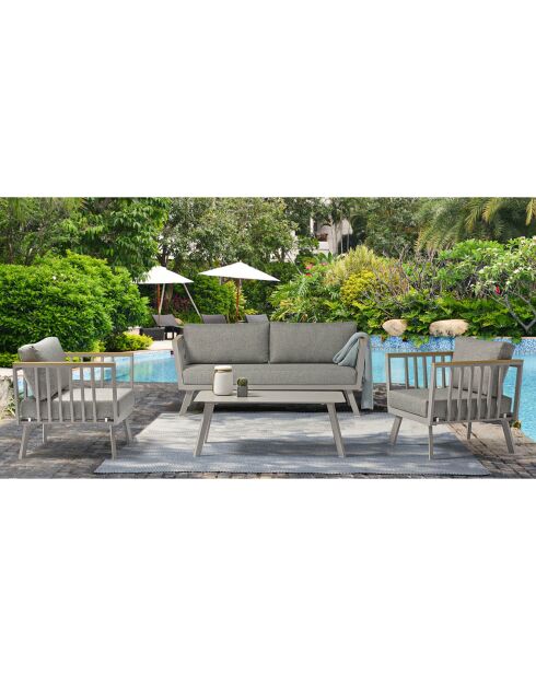 Salon de jardin Napoli 5 pièces gris