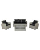 Salon de jardin Porto-Vecchio 5 personnes en résine tressée gris