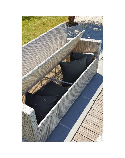 Salon de jardin Porto-Vecchio 5 personnes en résine tressée gris