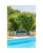 Salon de jardin Porto-Vecchio 5 personnes en résine tressée gris