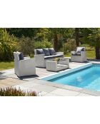 Salon de jardin Porto-Vecchio 5 personnes en résine tressée gris