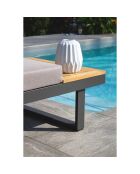 Tokyo 4-Sitzer-Gartenmöbel aus Akazienholz und anthrazitfarbenem Aluminium