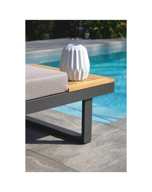 Tokyo 4-Sitzer-Gartenmöbel aus Akazienholz und anthrazitfarbenem Aluminium