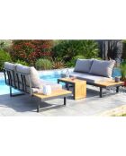 Tokyo 4-Sitzer-Gartenmöbel aus Akazienholz und anthrazitfarbenem Aluminium