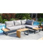 Tokyo 4-Sitzer-Gartenmöbel aus Akazienholz und anthrazitfarbenem Aluminium