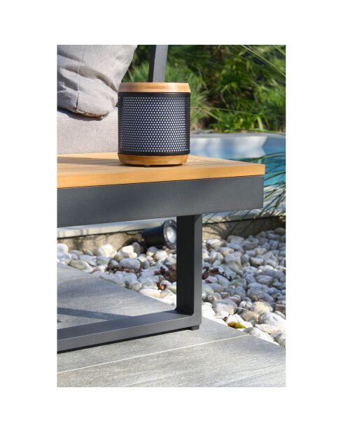 Tokyo 4-Sitzer-Gartenmöbel aus Akazienholz und anthrazitfarbenem Aluminium