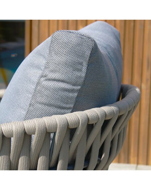 Capri Gartenmöbel aus taupefarbenem geflochtenem Seil und anthrazitfarbenem Stahl