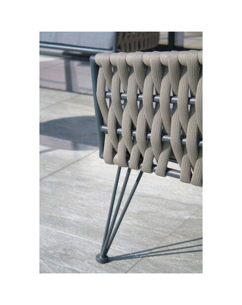 Capri Gartenmöbel aus taupefarbenem geflochtenem Seil und anthrazitfarbenem Stahl