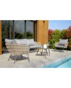 Capri Gartenmöbel aus taupefarbenem geflochtenem Seil und anthrazitfarbenem Stahl