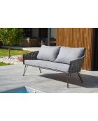 Capri Gartenmöbel aus taupefarbenem geflochtenem Seil und anthrazitfarbenem Stahl