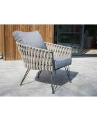 Capri Gartenmöbel aus taupefarbenem geflochtenem Seil und anthrazitfarbenem Stahl