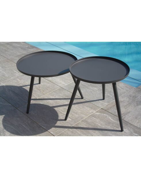 Capri Gartenmöbel aus taupefarbenem geflochtenem Seil und anthrazitfarbenem Stahl