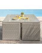 Ensemble de jardin Océane 8 places en résine tressée crème