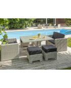 Ensemble de jardin Océane 8 places en résine tressée crème