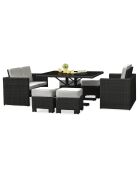 Ensemble de jardin Table Océane 8 personnes en résine tressée anthracite