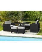 Ensemble de jardin Table Océane 8 personnes en résine tressée anthracite