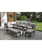 Ensemble de jardin Table Antalya 9 places en aluminium anthracite