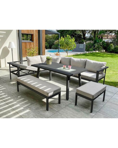 Ensemble de jardin Table Antalya 9 places en aluminium anthracite