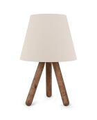 Ayd tafellamp wit/walnoot - 29x29x20 cm