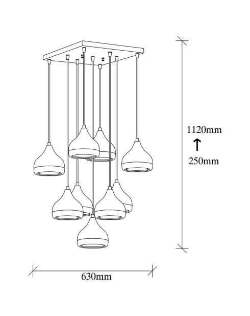 Suspension Yildo noire - 63x63x112 cm
