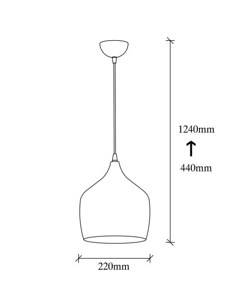 Suspension Dodo marron - 22x22x124 cm