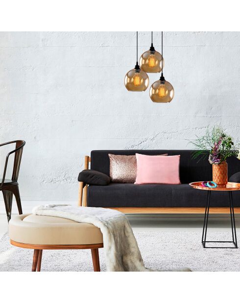 Suspension Gold doré/noir - 44x44x116 cm