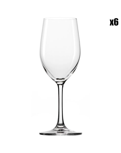 6 Verres à vin Classic transparents - 30.5 cl