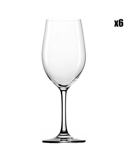 6 Verres à vin Classic transparents - 37 cl