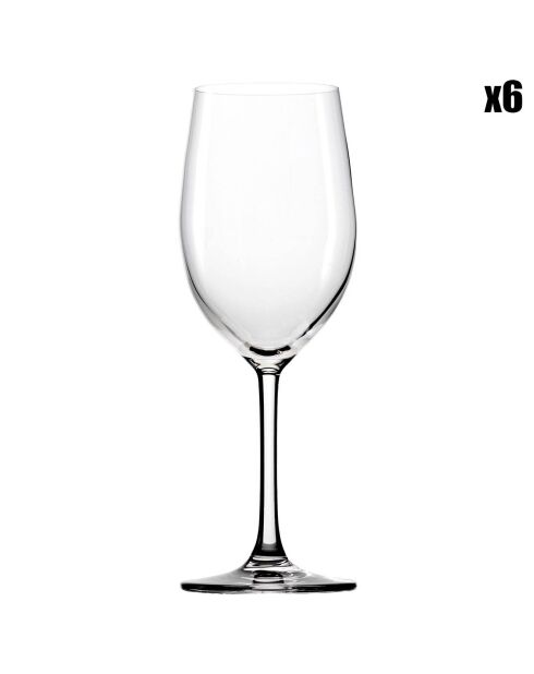 6 Verres à vin Classic transparents - 45 cl
