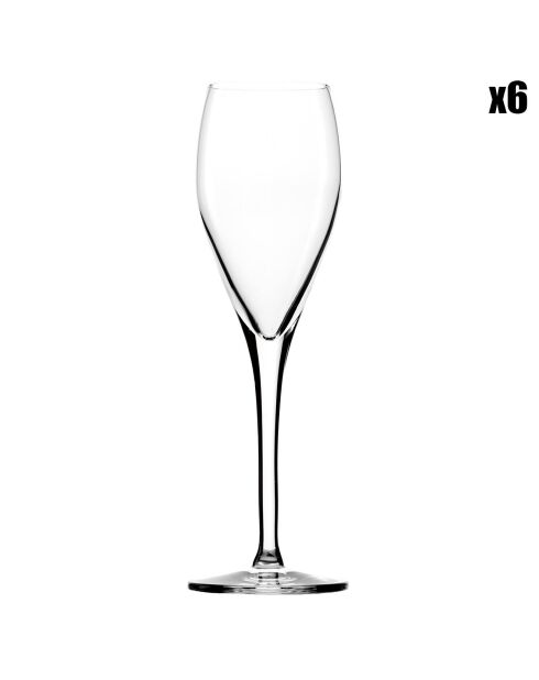 6 Verres à Champagne Cuvée transparents - 14.5 cl