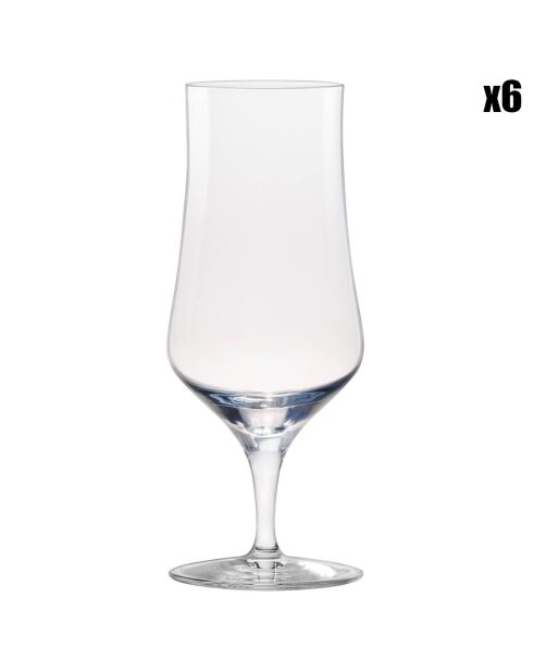 6 Verres à bière Pilsner transparents - 40 cl
