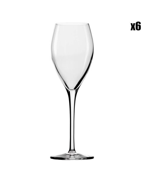 6 Verres à Champagne Vinéa transparents - 21 cl