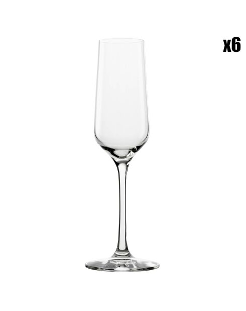 6 Flûtes à Champagne Révolution transparentes - 20 cl