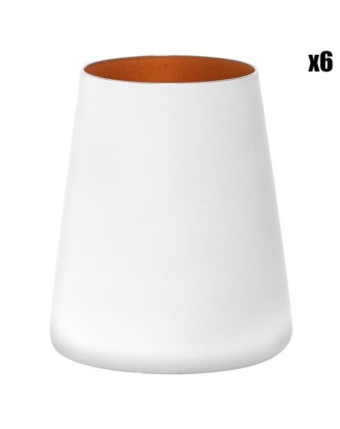 6 Gobelets Power Olympic blanc/bronze  - 38 cl