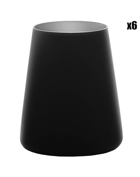 6 Gobelets Power Olympic noir/argenté - 38 cl