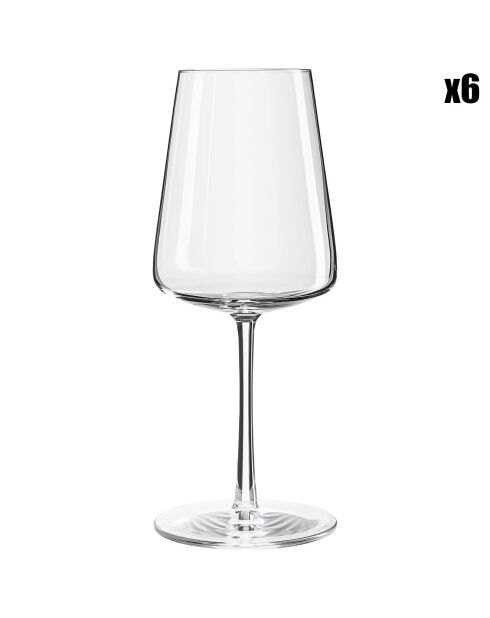 6 Verres à vin Power transparents - 40 cl