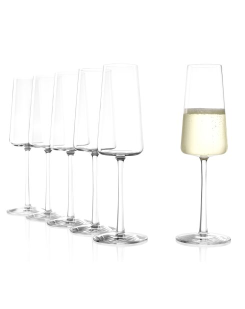 6 Flûtes à Champagne Power transparentes - 24 cl