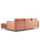 Canapé d'angle droit Velours Santo 4 Places rose - 236x170x90 cm