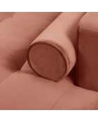 Canapé d'angle droit Velours Santo 4 Places rose - 236x170x90 cm