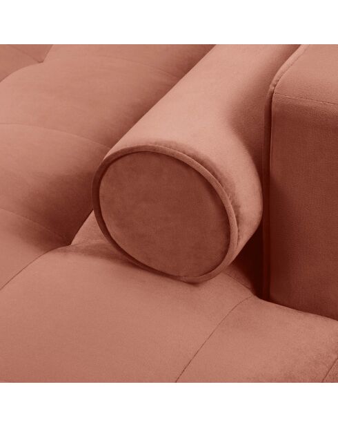 Santo Velours 4-zitsbank, roze, rechter hoekbank, 236x170x90 cm