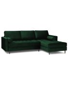 Canapé d'angle droit velours santo 4 places vert bouteille - 236x170x90 cm