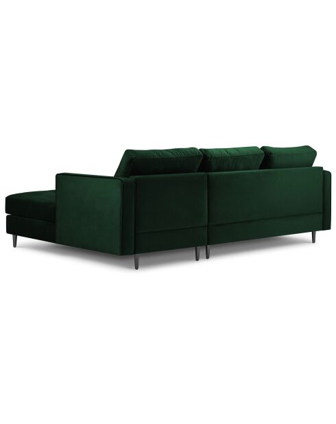 Santo velvet 4-zits flessengroene hoekbank rechts - 236x170x90 cm