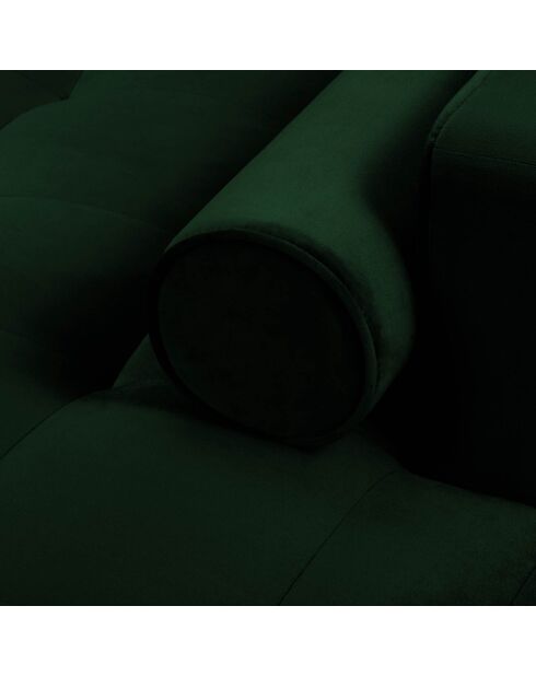 Canapé d'angle droit velours santo 4 places vert bouteille - 236x170x90 cm