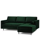 Canapé d'angle droit velours santo 4 places vert bouteille - 236x170x90 cm