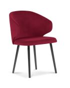 Chaise Velours Nemesis rouge - 57x54x81 cm
